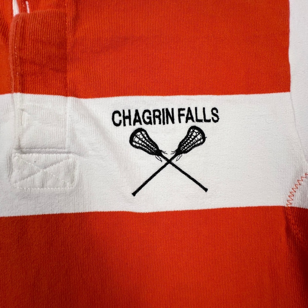 Barbarian Rugby Shirt Mens Medium Orange White Lacrosse Chagrin Falls NWOT - Picture 4 of 16